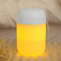 White cylindrical mini humidifier with USB cable for small room aromatherapy and humidification