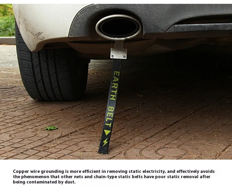 Black rubber and copper car electrostatic grounding belt with 370mm length