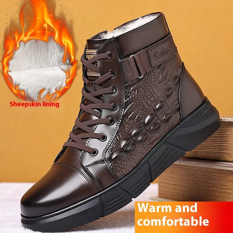 Women's black velvet winter boots with fur integration, round toe, lace-up front, and rubber sole.