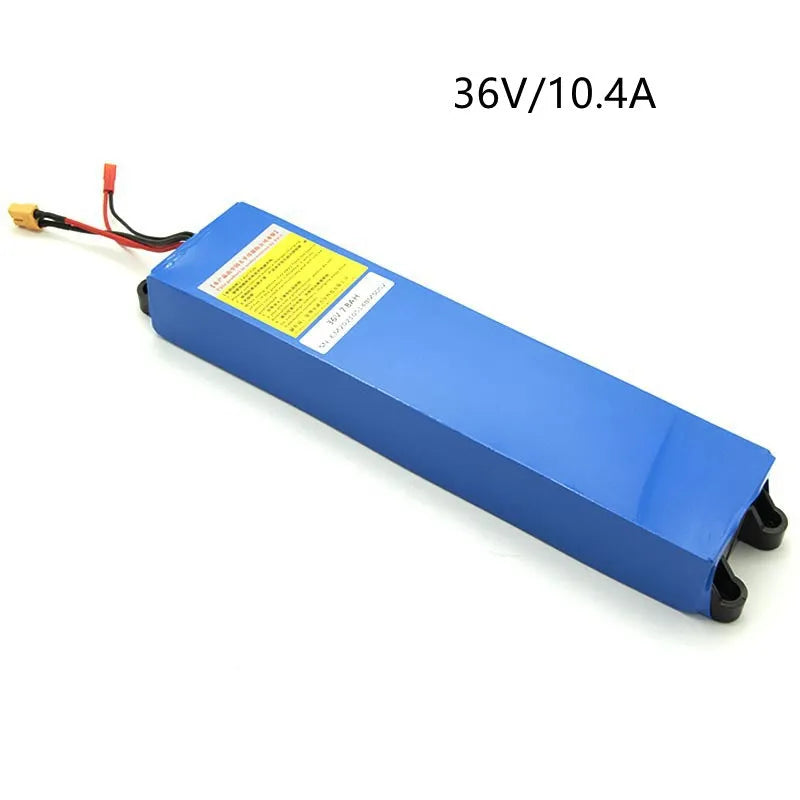 36 volt lithium ion battery pack for an electric scooter with capacity options shown.