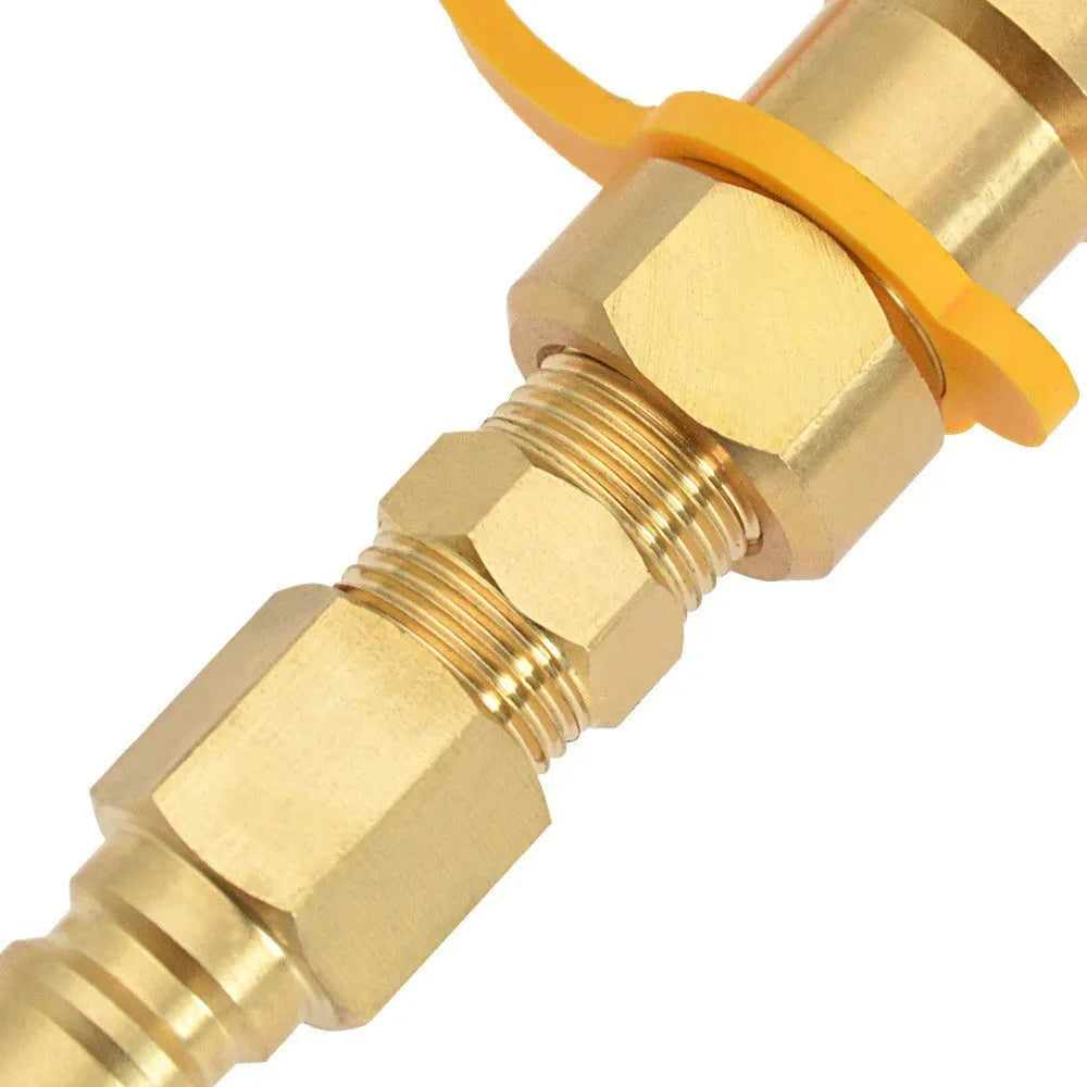 Gold brass gas propane conversion charging connector with 3/8 American thread for tank connections