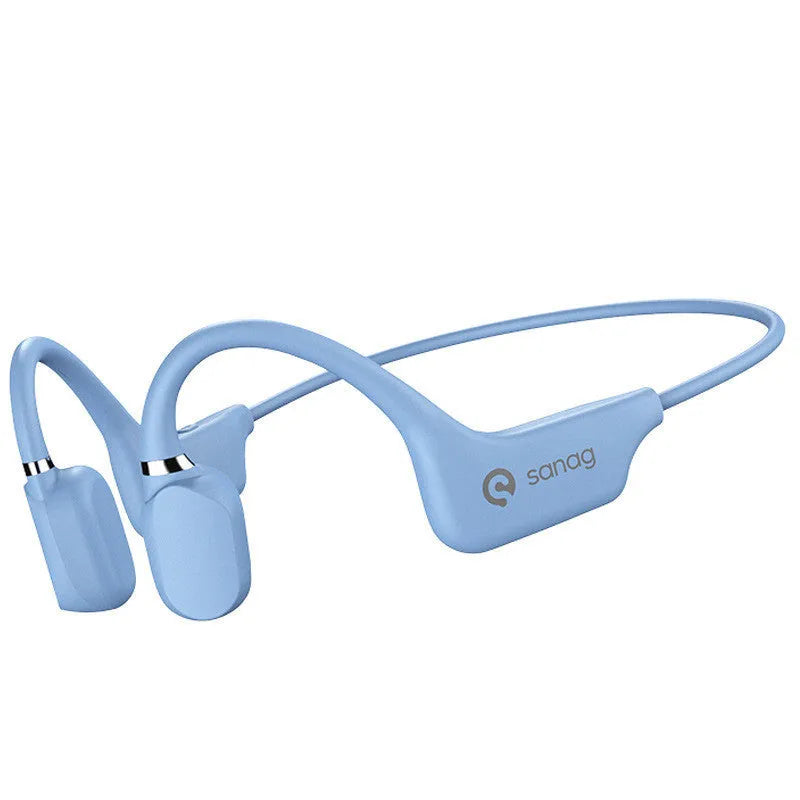 Bone conduction Bluetooth sports headphones in neckband design showing colour options