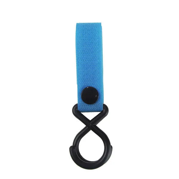 Nylon Velcro luggage hook in multiple colours on white background with OPP packaging