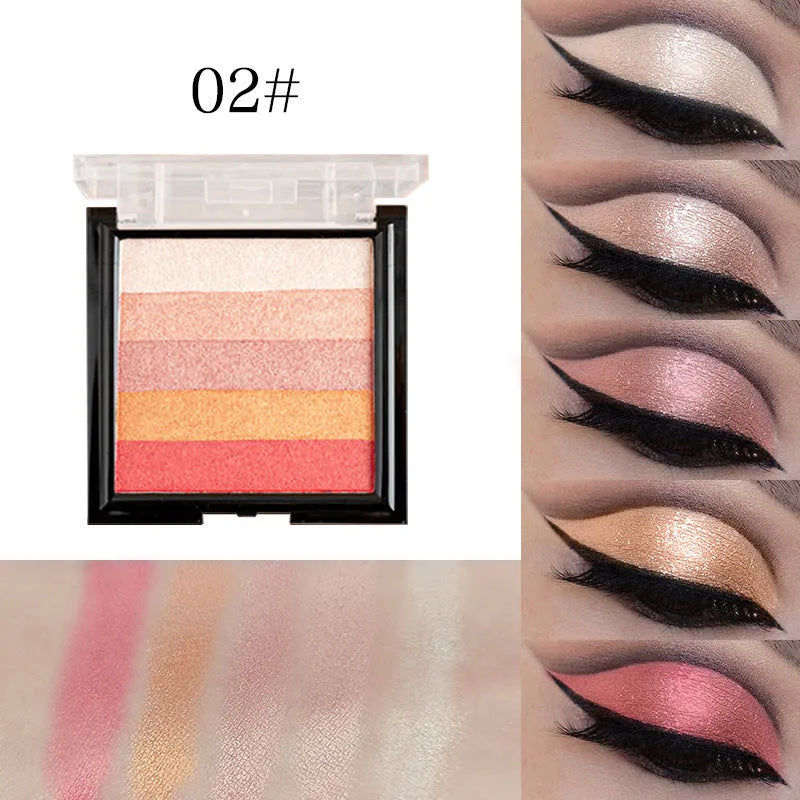 Highlighting eye shadow contouring palette with six neutral shades for facial definition