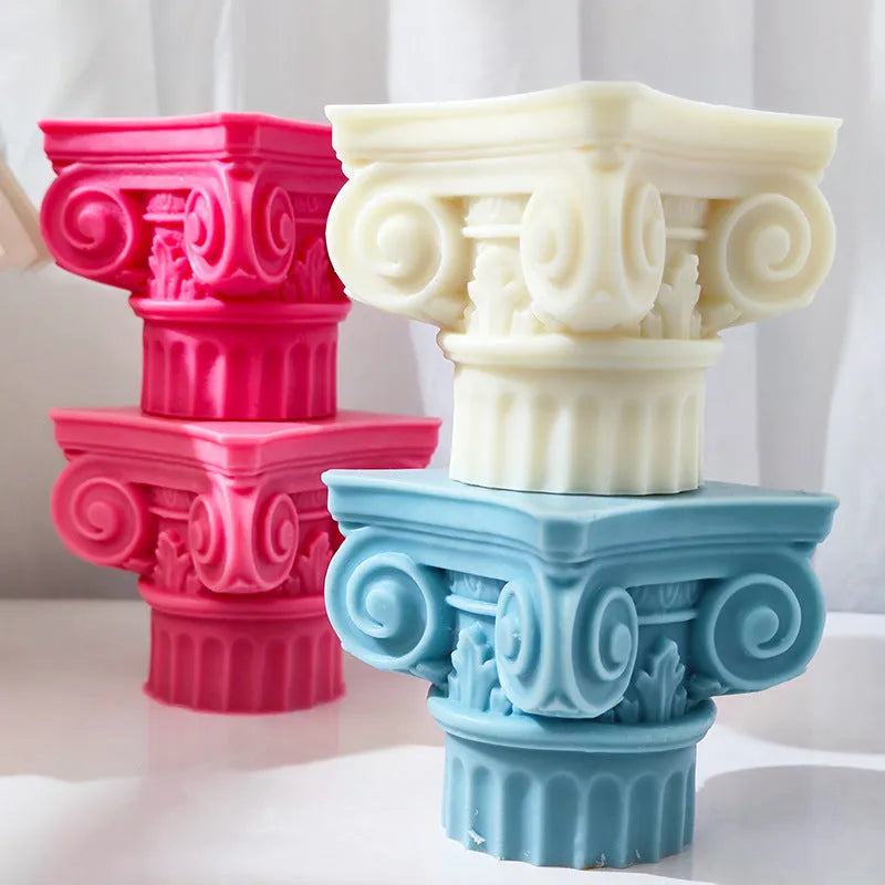 Roman pillar silicone craft mould with irregular modern minimalist column design