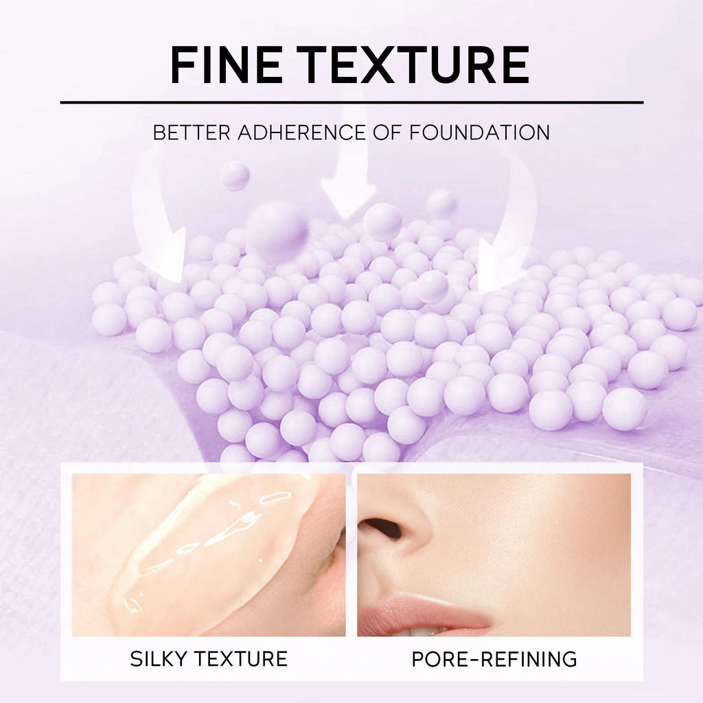 30g colour-correcting makeup primer in purple, pink, and green shades for moisturising base application