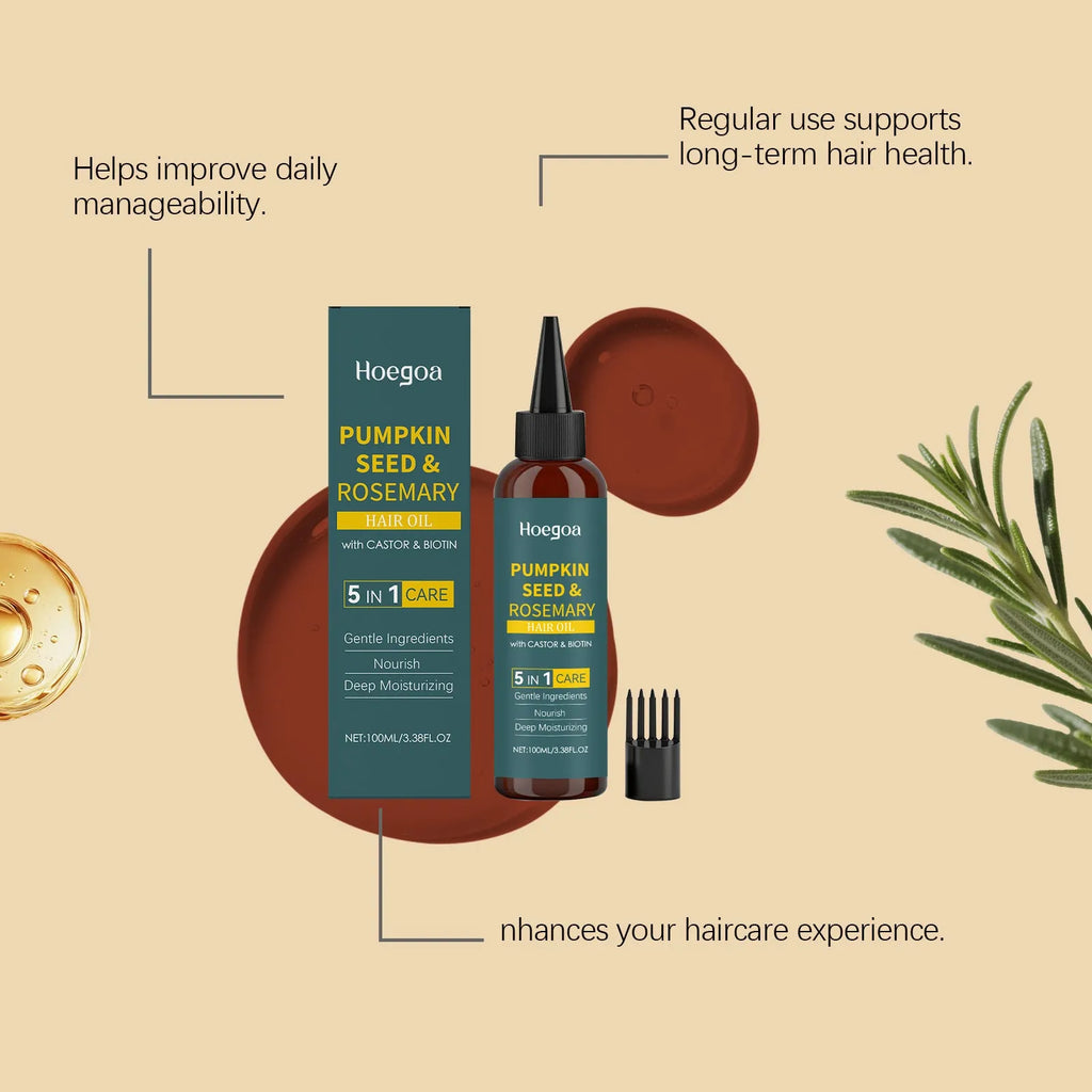 Rosemary essential oil 100ml bottle with pointed applicator and detangling comb for hair care treatment