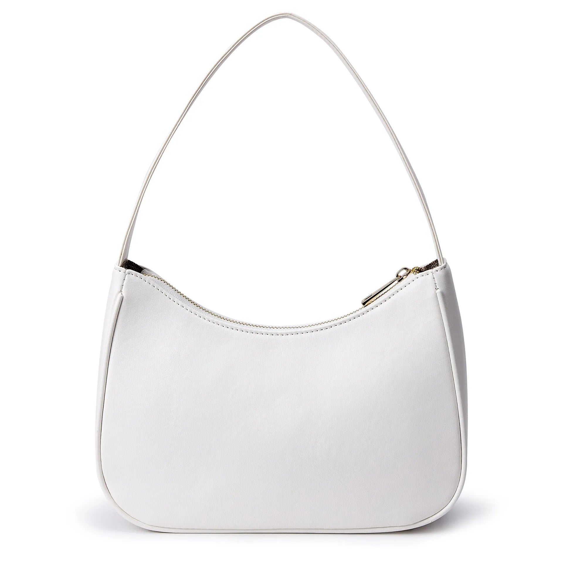 Simple retro waterproof PU leather shoulder bag in apricot colour with adjustable strap.