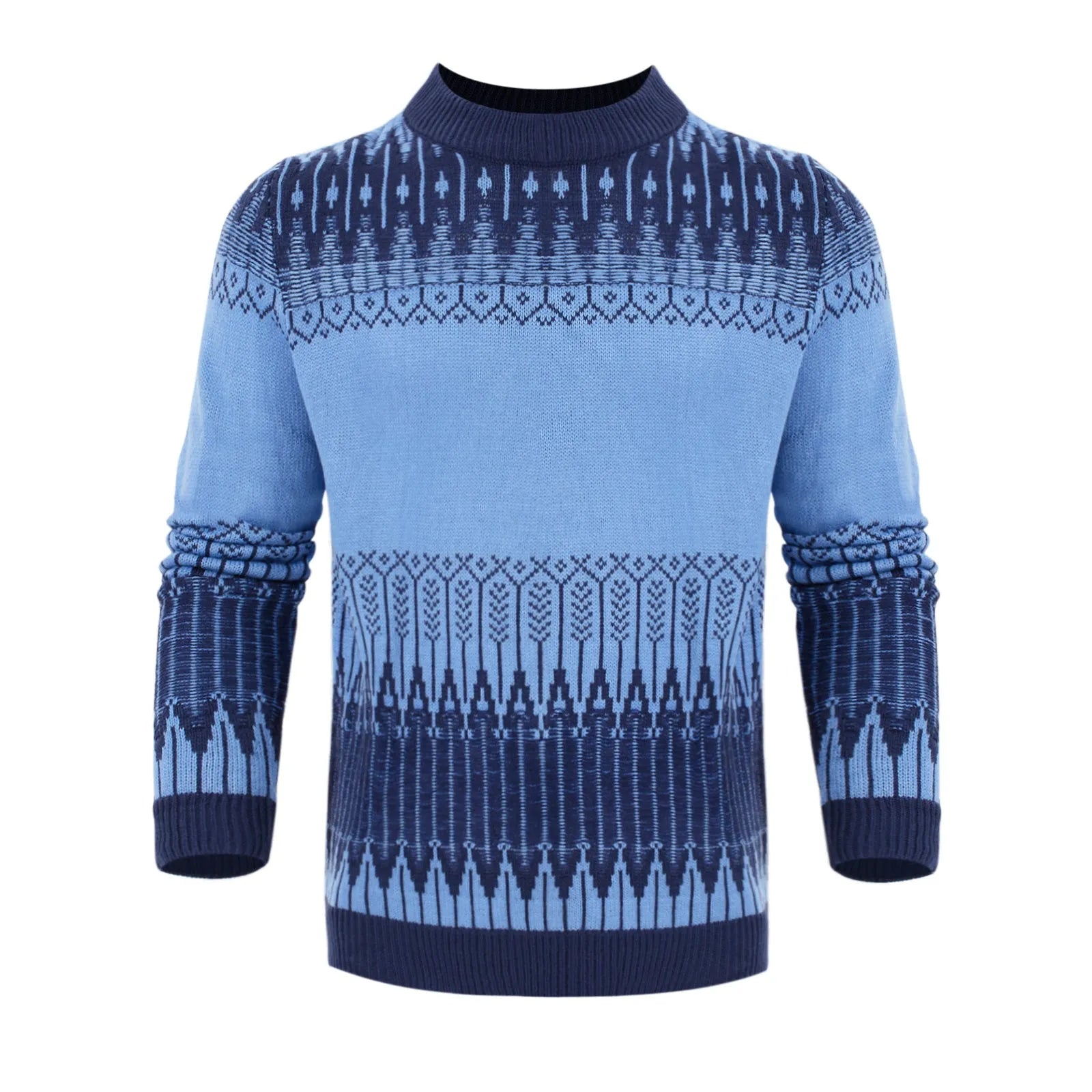 Men's long-sleeved knitted pullover sweater for autumn and winter in multiple sizes and styles.