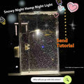 DIY Christmas night light kit components for building a snowy landscape scene with LED street lamp.