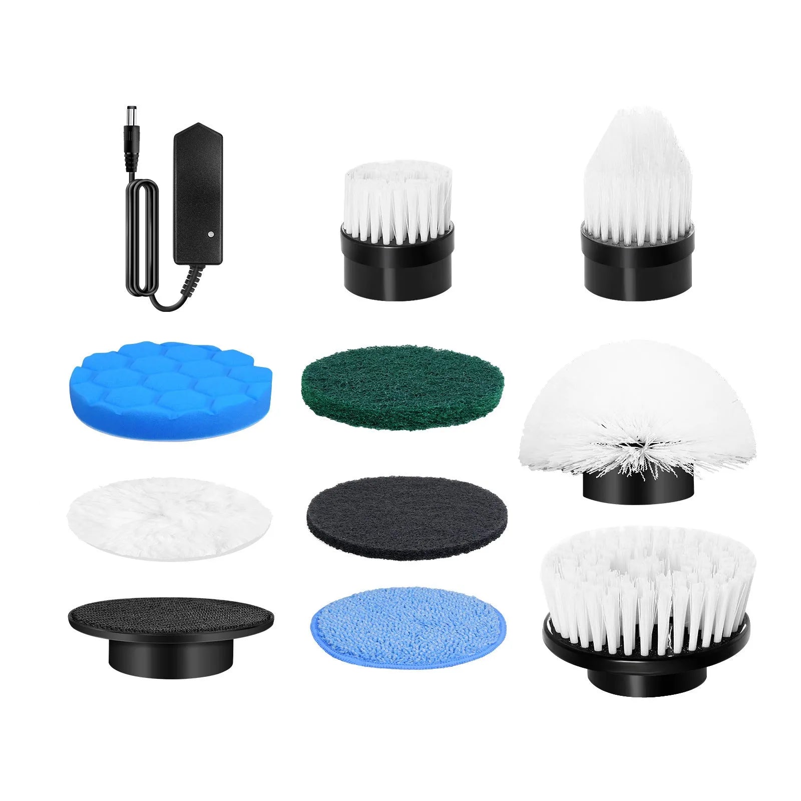 White lithium rechargeable handheld cleaning brush with ABS construction