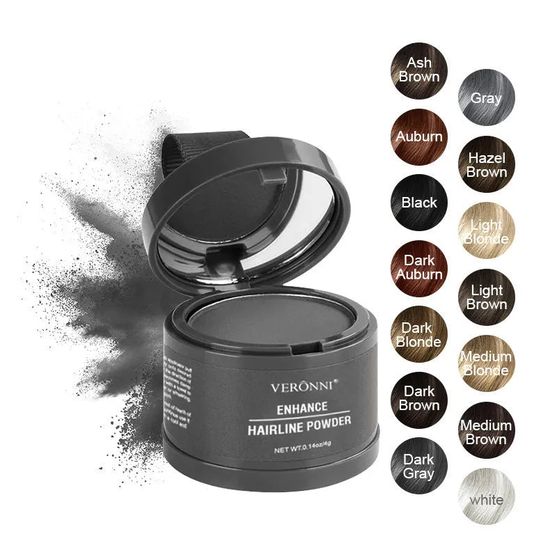 Hairline powder cosmetic product with fourteen colour options for universal skin application