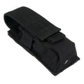 Military tactical waist bag with MOLLE webbing and elastic cord closure in 600D nylon.