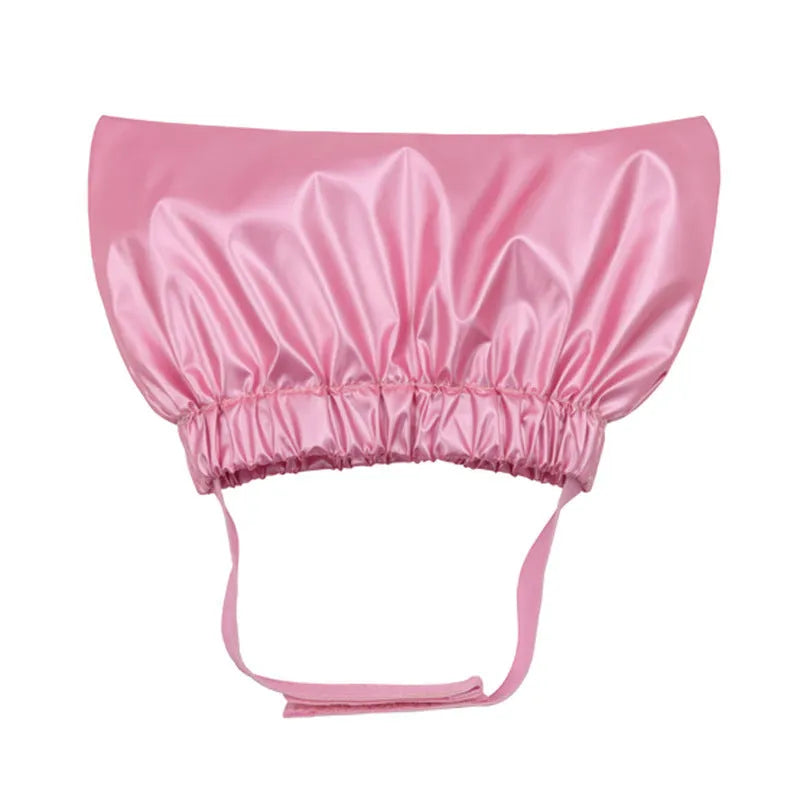 Adjustable pet shower cap in silver, pink or gold colours with waterproof non-woven fabric