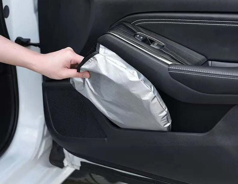 Titanium silver aluminium foil car sunshade for windscreen heat and UV protection