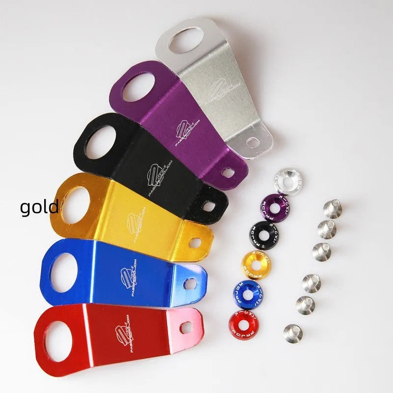 Aluminium alloy radiator bracket for Honda Civic EG in anodised finish, showing colour options.