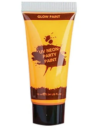 25ml plastic squeeze bottle of neon green face and body paint with a hose-top nozzle.