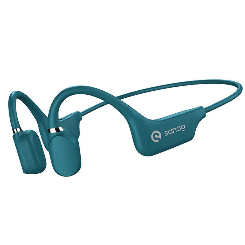 Bone conduction Bluetooth sports headphones in neckband design showing colour options