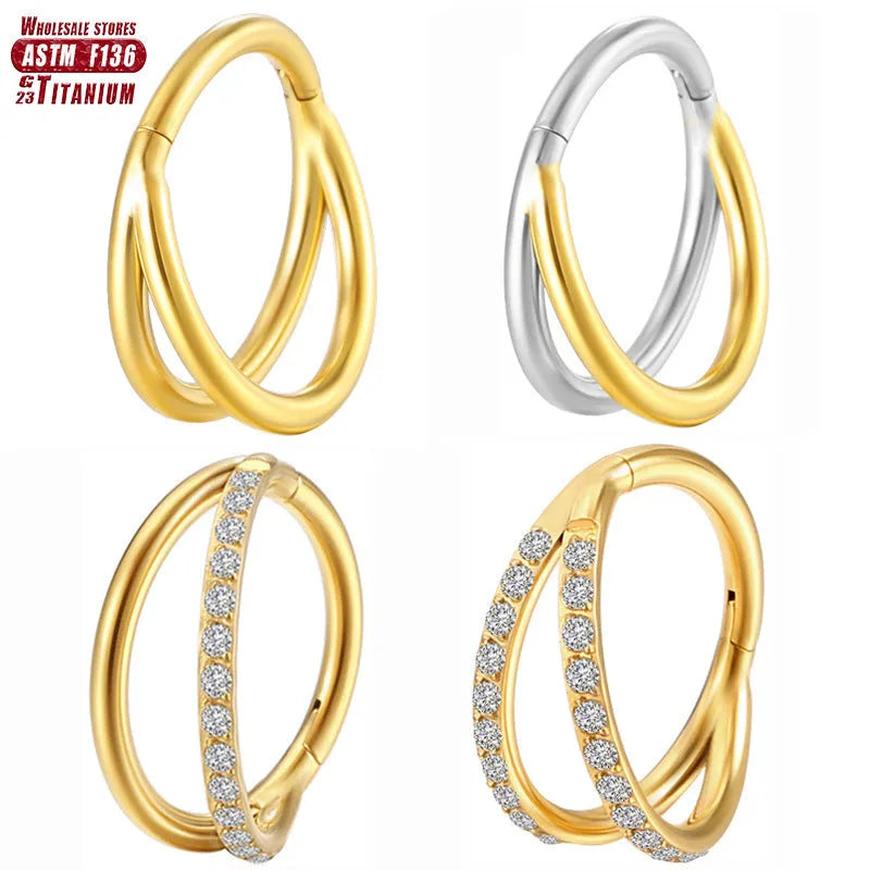Titanium alloy nose ring body jewellery in silver, gold, black, rose gold and colourful finishes