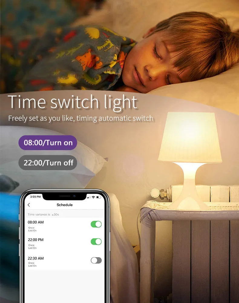GU10 format smart wifi LED spotlight bulb with RGBCCT colour and voice control.