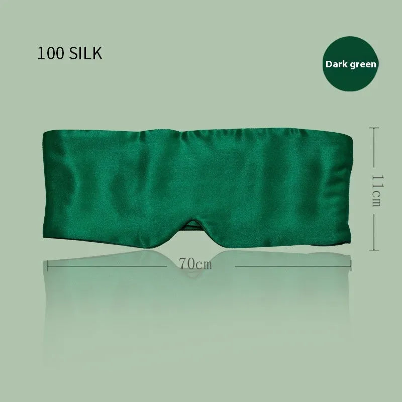 Mulberry silk sleep eye mask shown in champagne gold colour for light blocking comfort.