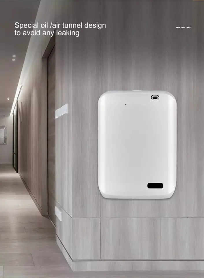 White wall mounted HVAC aroma diffuser with 150ml capacity and smart APP control