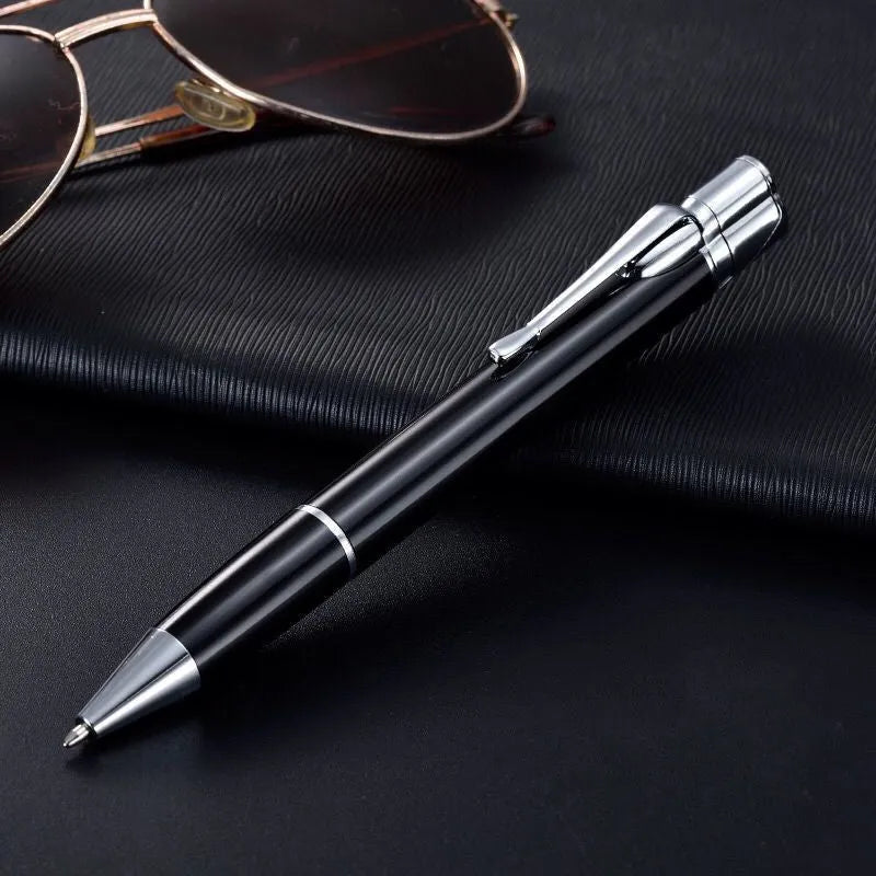 Metal refillable jet flame lighter pen with keychain in assorted colours