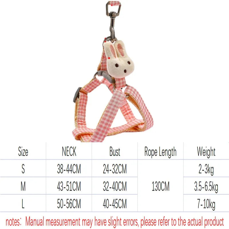 Small dog harness and leash set with quick-release straps in multiple colours