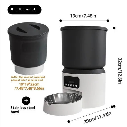 4L smart pet feeder with remote control and camera monitoring options