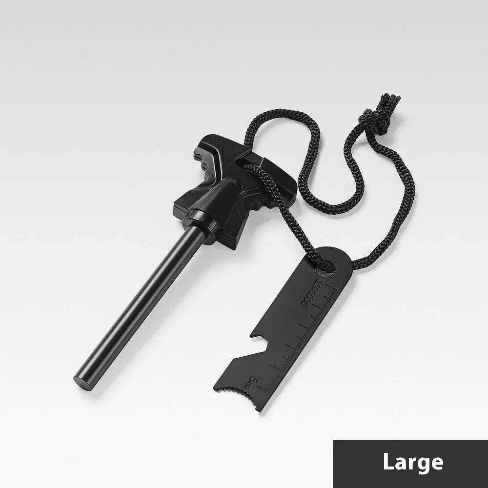 Butterfly-shaped outdoor survival tool with stainless steel bottle opener and fire starter