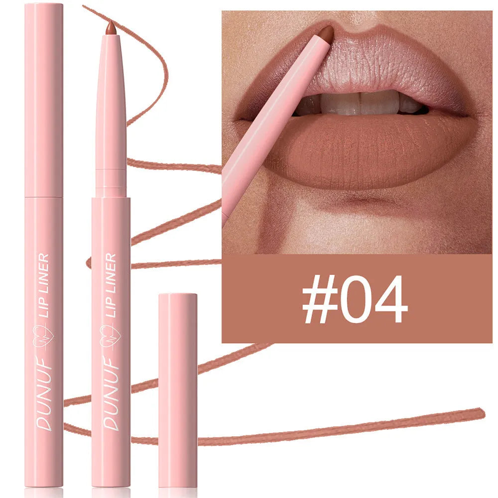 Velvet matte lip liner pencil in 12 colour options for precise lip definition