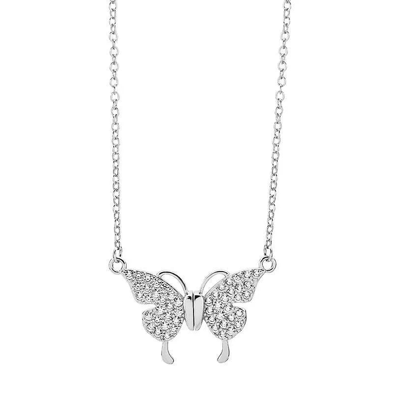 Gold titanium steel clavicle chain with magnetic butterfly closure and twisted chain design