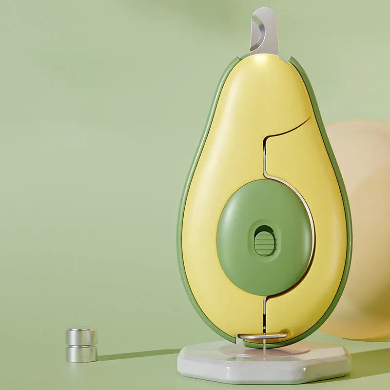 Professional LED pet nail clipper for small dogs and cats in green, pink, and white.