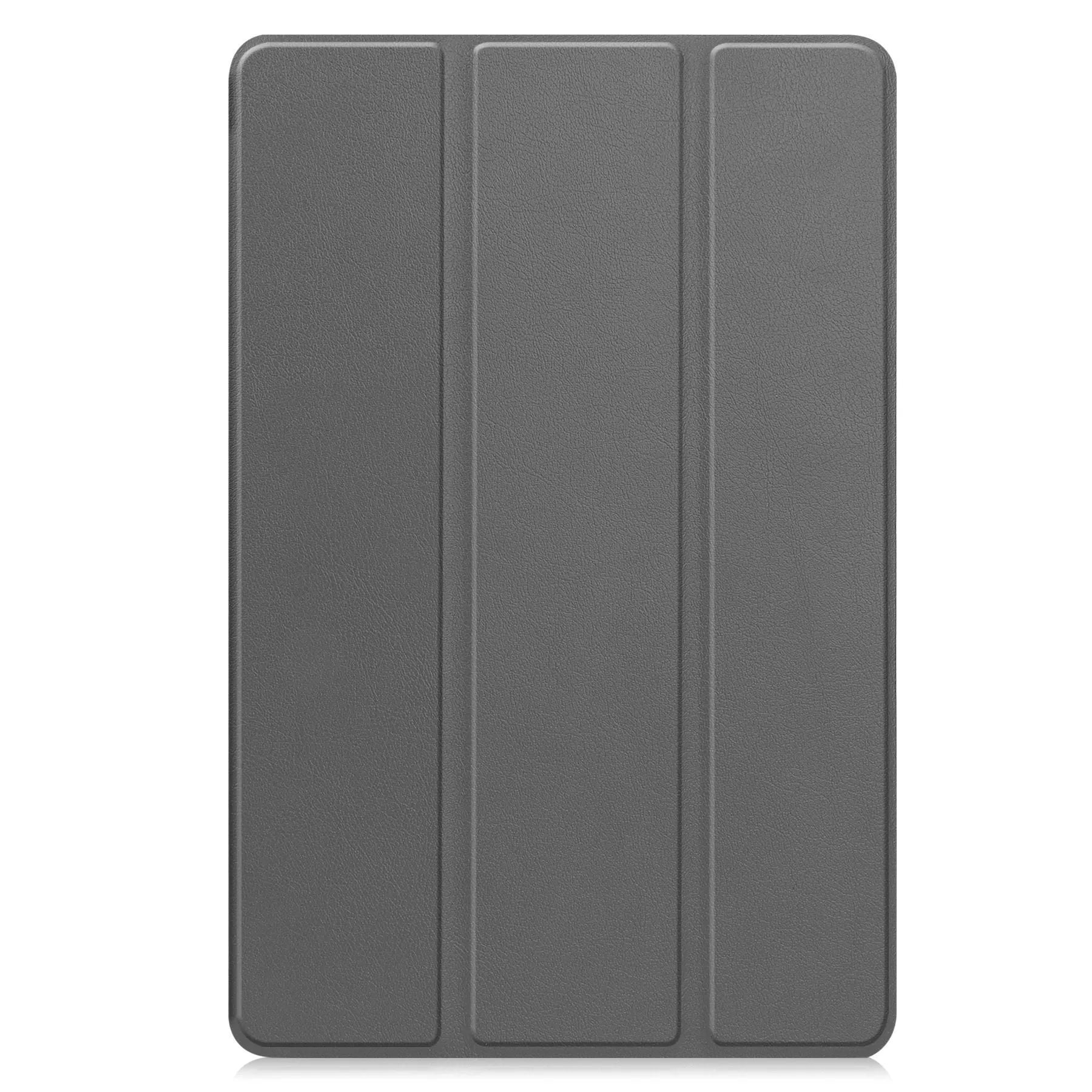 Samsung Tab S10 FE Plus 13.1-inch leather case in tri-fold stand position showing PC hard shell.