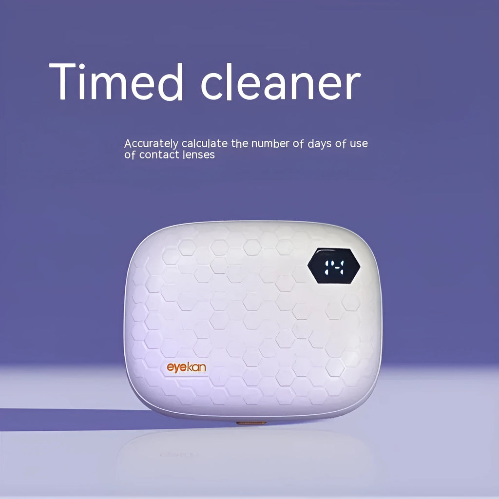 Compact pearl white automatic ultrasonic cleaning machine for glasses and contact lenses
