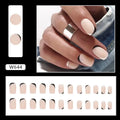 Black and white frosted artificial nails with mandarin duck colour design