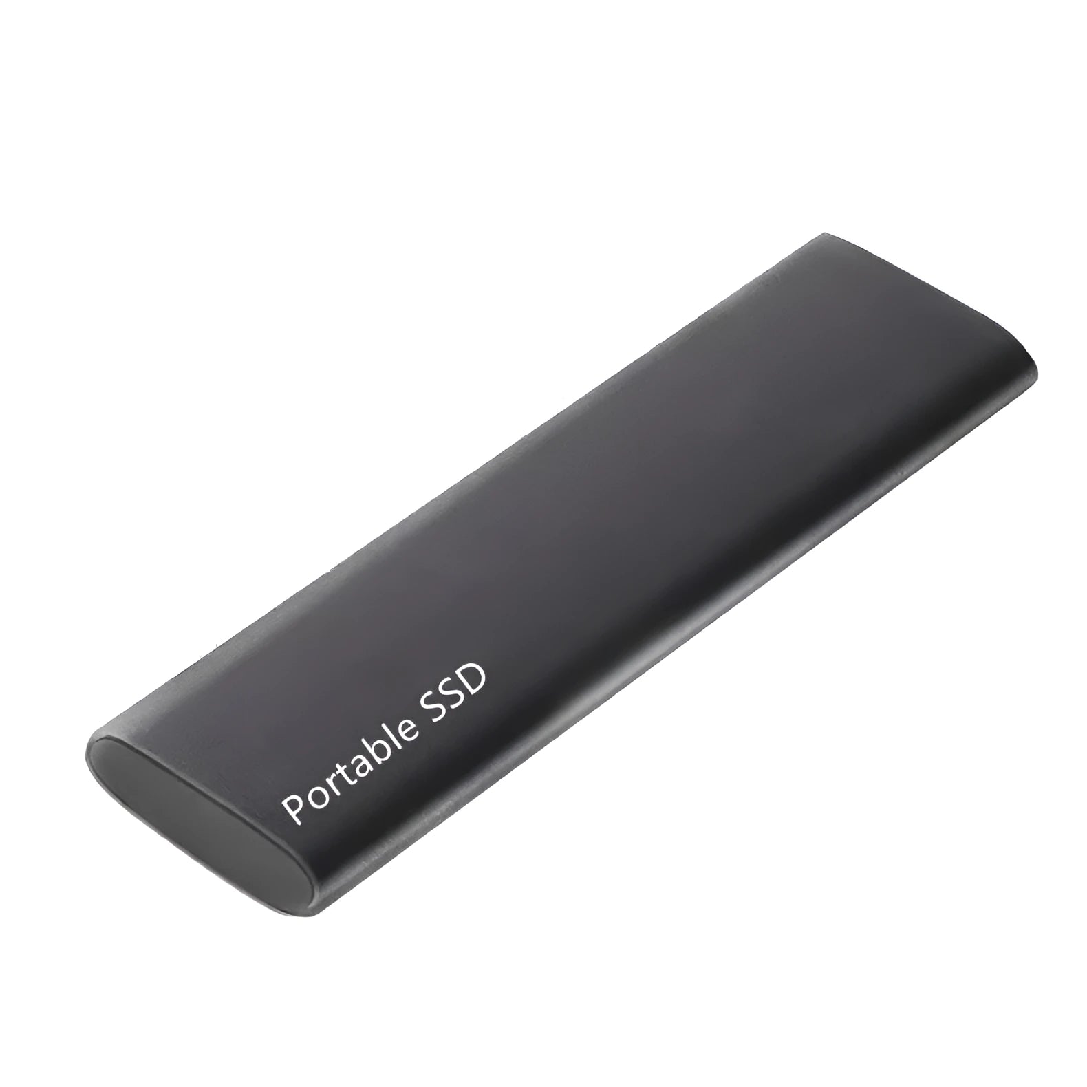 Metal-shell portable solid state drive with ultra-thin design on a desk.