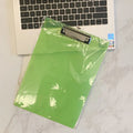 Transparent A4 A5 clipboard with metal flat clip on PP plastic writing board