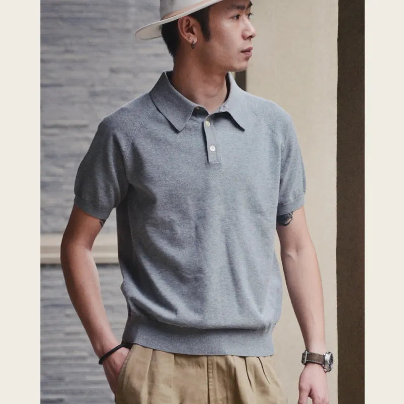 Retro slim fit cotton short-sleeved T-shirt shown in dark brown colour
