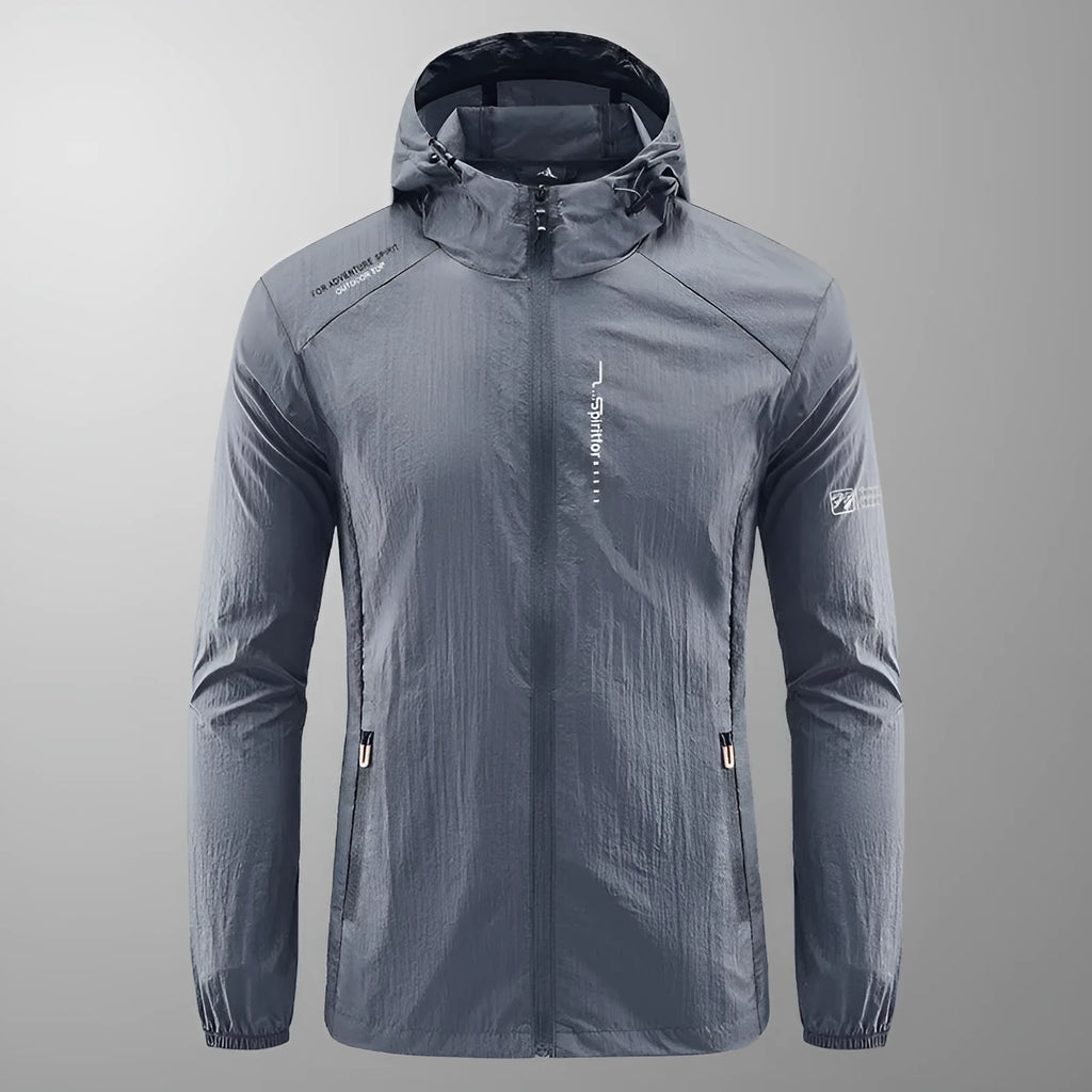 Men's lightweight nylon hooded jacket for summer sun protection in various colours.