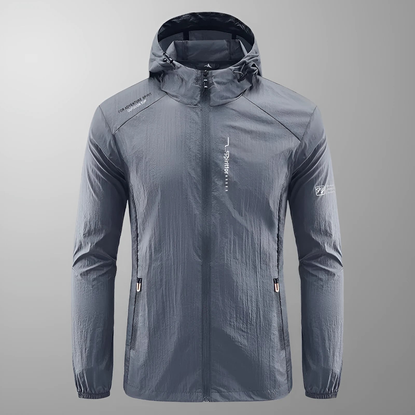 Men's lightweight nylon hooded jacket for summer sun protection in various colours.