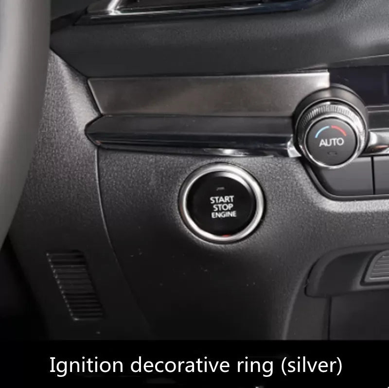 Aluminium alloy steering wheel button decorative stickers in brushed red silver blue colours
