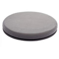 Grey rotating car seat cushion showing 360-degree swivel mechanism on a car seat.