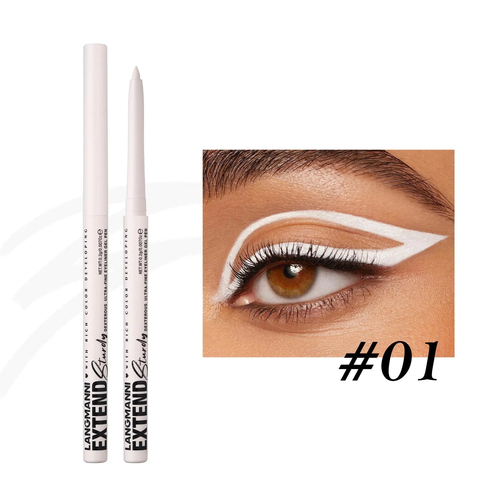 Set of 12 colourful gel glitter eyeliner pencils with matte, glitter, metallic, and pearl finishes