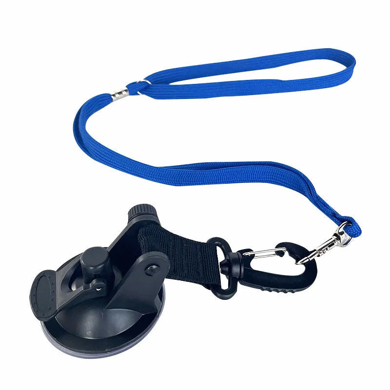 Pet bathing restraint with suction cup handcuffs and traction rope for dog washing in black or blue colour options