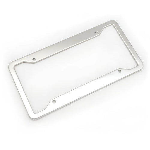 Aluminium alloy stainless steel license plate frame in black, grey, silver, or stainless steel finish.