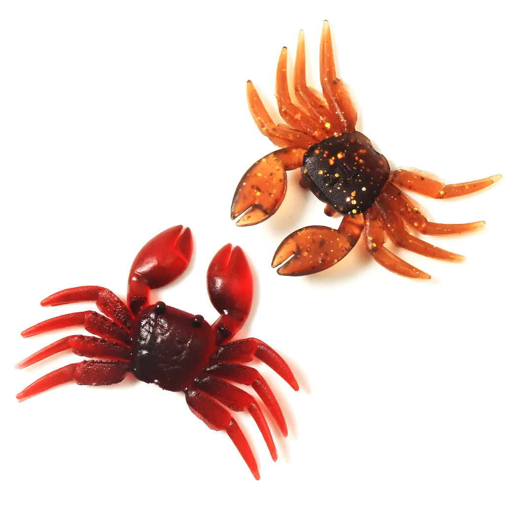 8cm PVC crab fishing lure in red or brown colour with fishhook