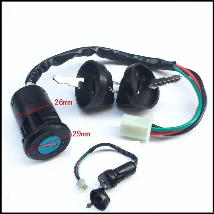 Waterproof electric car door lock with plastic housing and multiple wiring configuration options