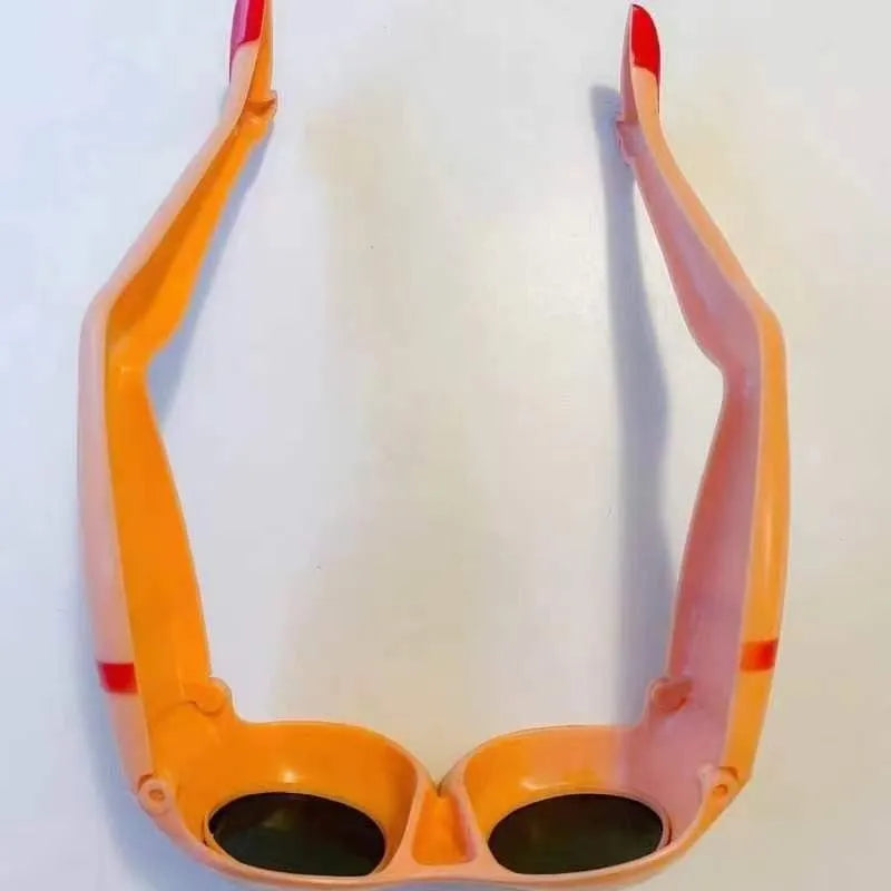 Orange personality leg hip sunglasses with plastic frames for sun protection