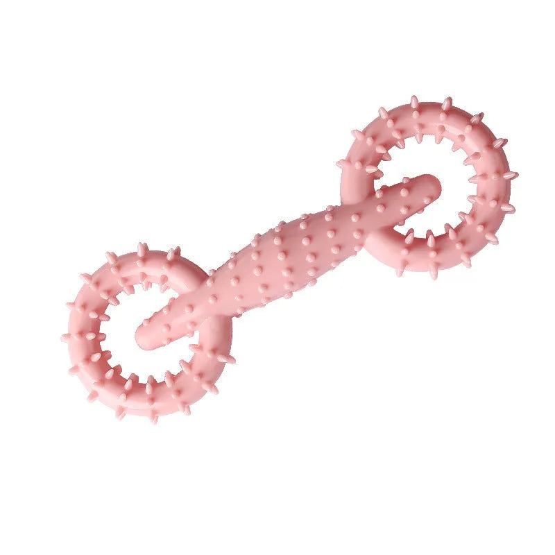 Blue TPR dog chew ring toy for puppies, 16cm diameter safe chewing toy
